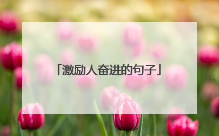 激励人奋进的句子