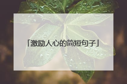 激励人心的简短句子