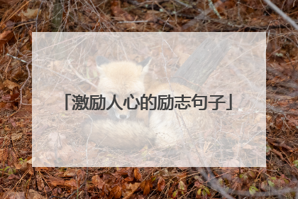 激励人心的励志句子