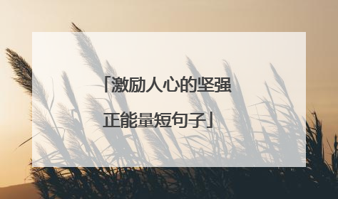 激励人心的坚强正能量短句子