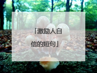激励人自信的短句