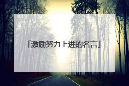 激励努力上进的名言
