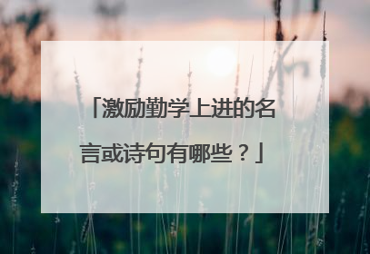 激励勤学上进的名言或诗句有哪些？