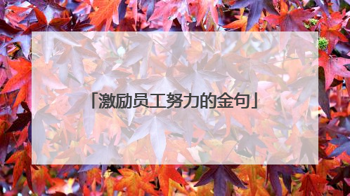 激励员工努力的金句