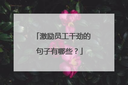 激励员工干劲的句子有哪些?