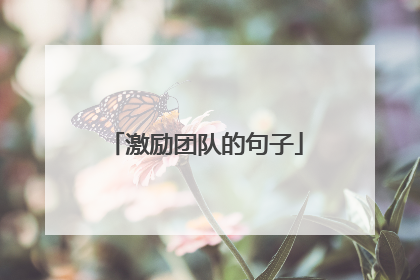 激励团队的句子