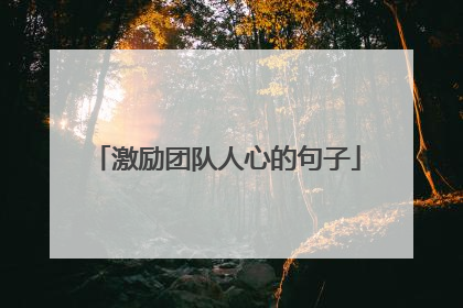 激励团队人心的句子