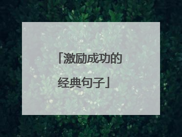 激励成功的经典句子