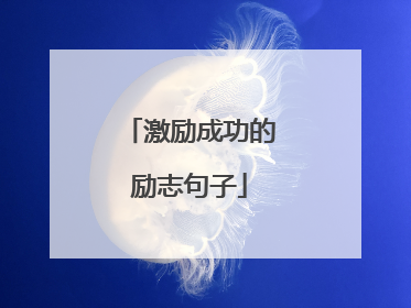 激励成功的励志句子