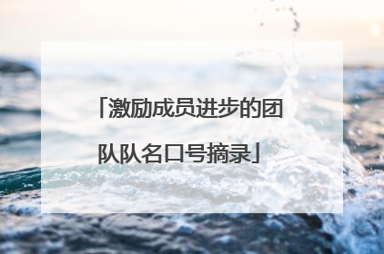 激励成员进步的团队队名口号摘录