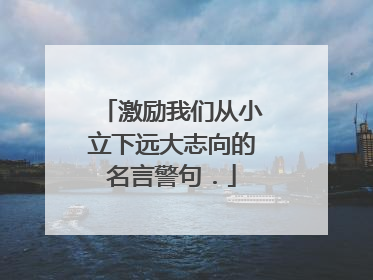 激励我们从小立下远大志向的名言警句.