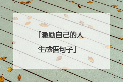 激励自己的人生感悟句子