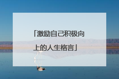 激励自己积极向上的人生格言