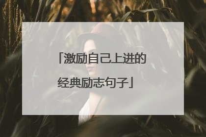 激励自己上进的经典励志句子