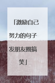 激励自己努力的句子发朋友圈搞笑