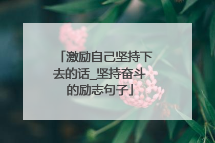 激励自己坚持下去的话_坚持奋斗的励志句子