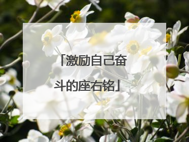 激励自己奋斗的座右铭