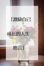 激励自己成长的人生格言