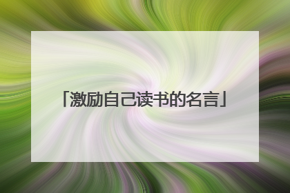 激励自己读书的名言