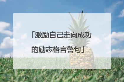 激励自己走向成功的励志格言警句