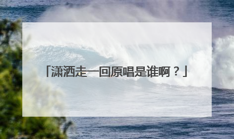 潇洒走一回原唱是谁啊?