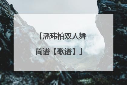 潘玮柏双人舞简谱【歌谱】