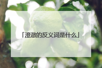 澄澈的反义词是什么