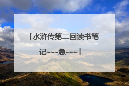 水浒传第二回读书笔记~~~急~~~