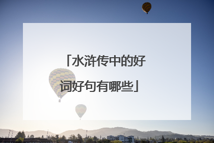 水浒传中的好词好句有哪些