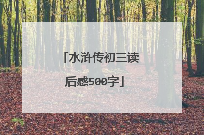 水浒传初三读后感500字