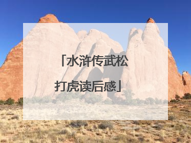 水浒传武松打虎读后感