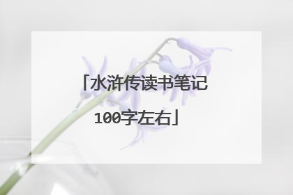 水浒传读书笔记100字左右