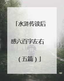 水浒传读后感六百字左右（五篇）