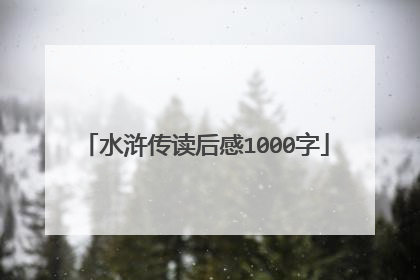 水浒传读后感1000字