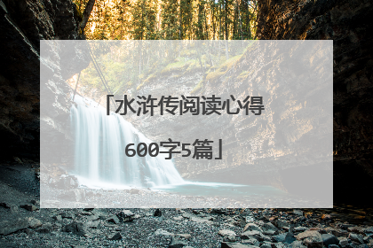 水浒传阅读心得600字5篇