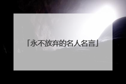 永不放弃的名人名言