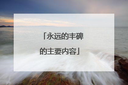 永远的丰碑的主要内容