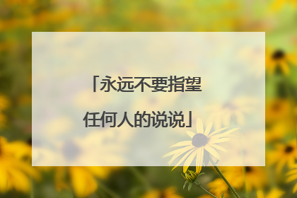 永远不要指望任何人的说说