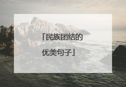 民族团结的优美句子
