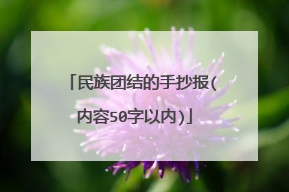 民族团结的手抄报(内容50字以内)