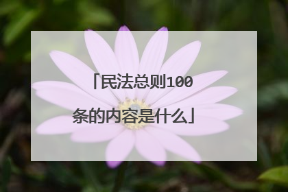 民法总则100条的内容是什么
