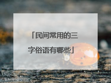 民间常用的三字俗语有哪些