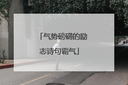 气势磅礴的励志诗句霸气