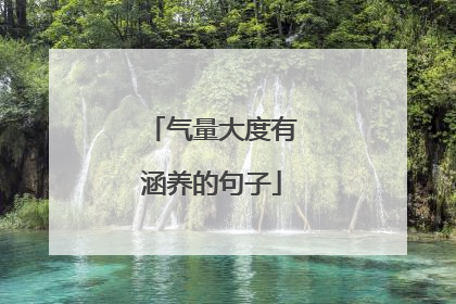 气量大度有涵养的句子