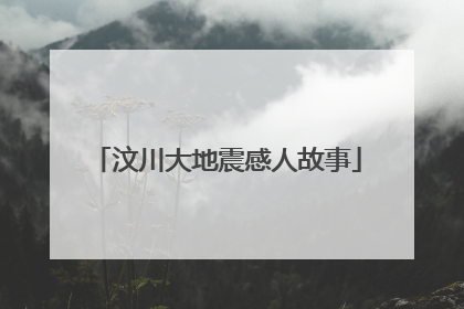 汶川大地震感人故事