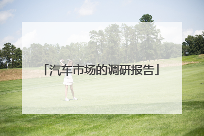 汽车市场的调研报告