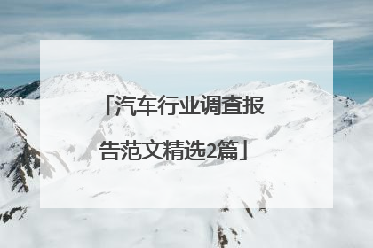 汽车行业调查报告范文精选2篇