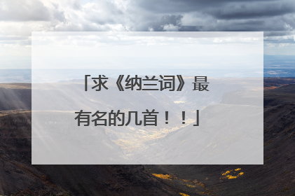 求《纳兰词》最有名的几首!!