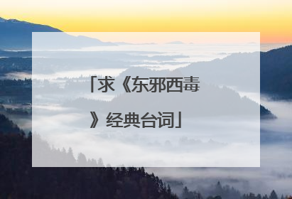 求《东邪西毒》经典台词