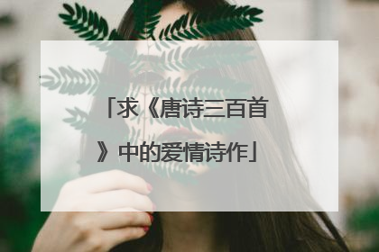 求《唐诗三百首》中的爱情诗作